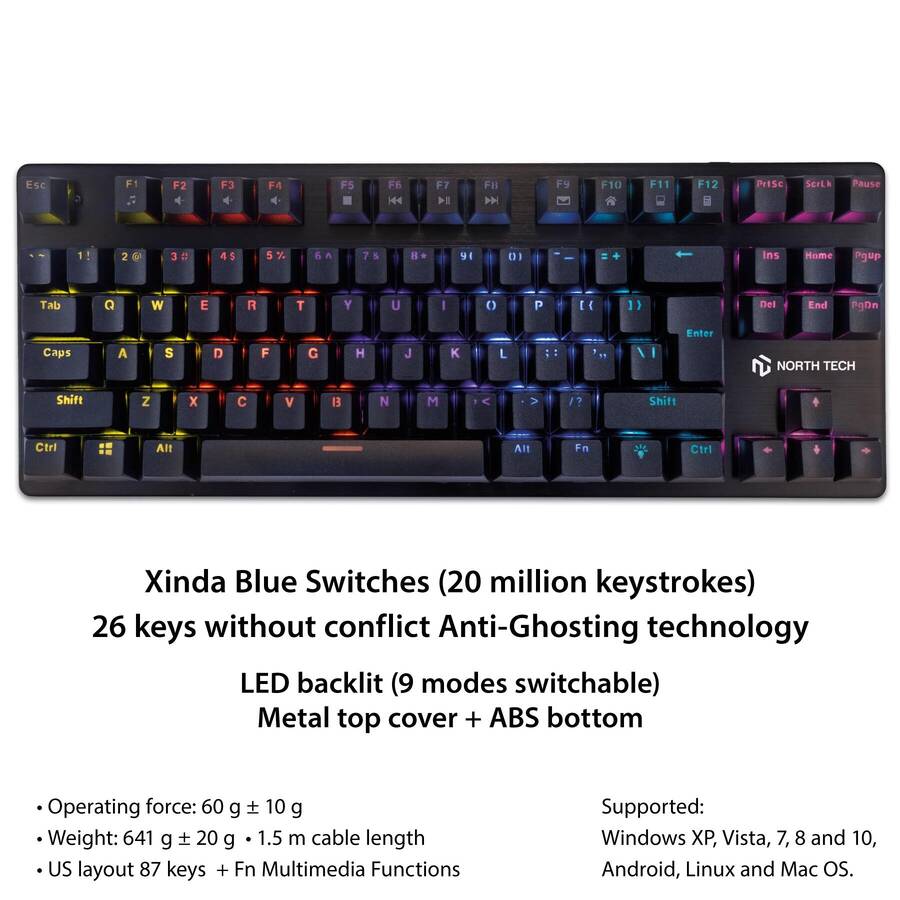 NORTH TECH teclado mecánico modelo NT-MK75